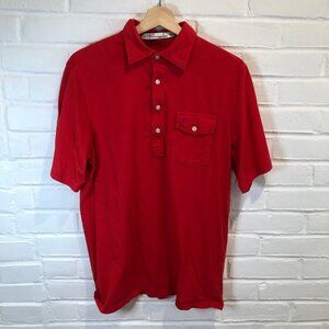 Criquet Players Polo Golf Shirt Shirt Red Men's Medium